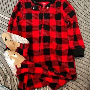 Carter's Red and Black Footie One Piece